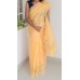Yellow silky kota full border embroidered saree